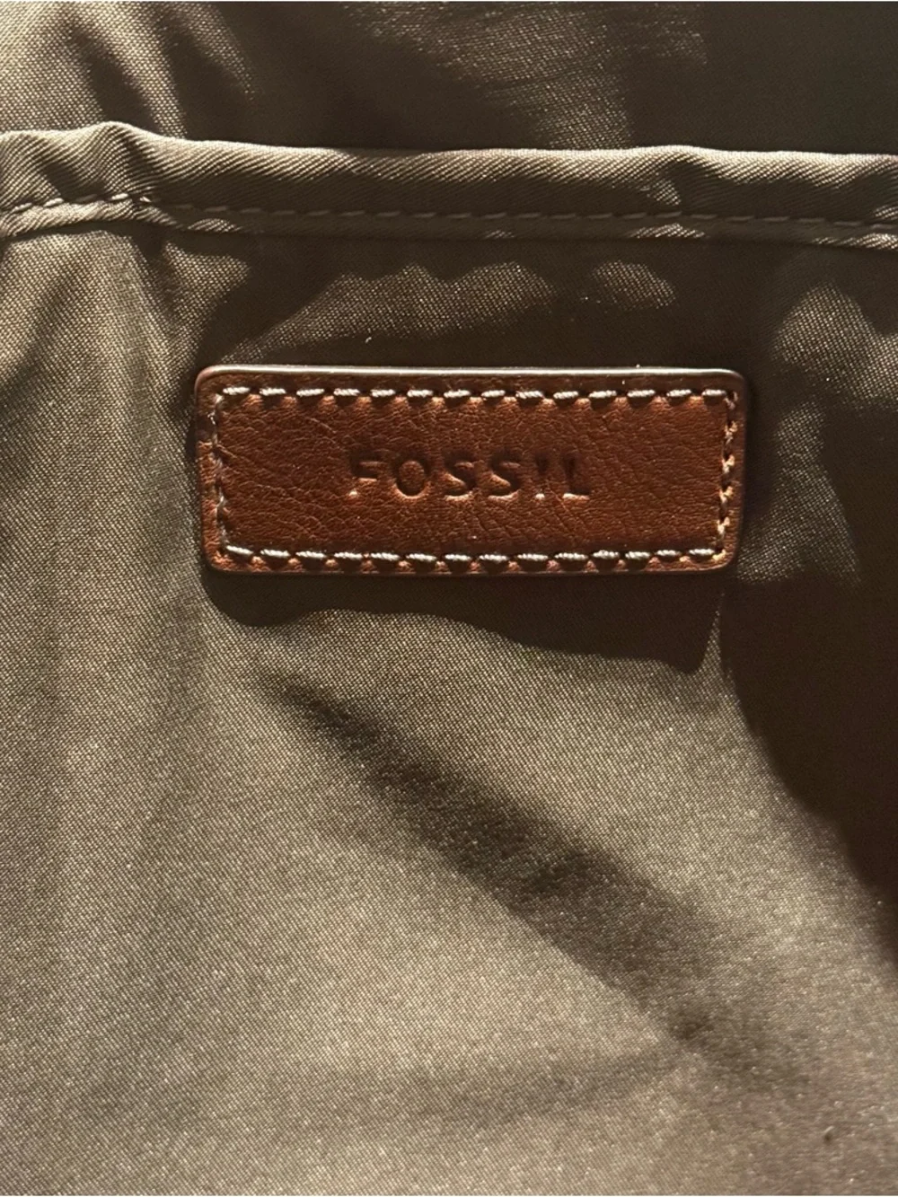 Fossil Buckner Messenger Bag Brown Waxed Canvas Leather Laptop Crossbody